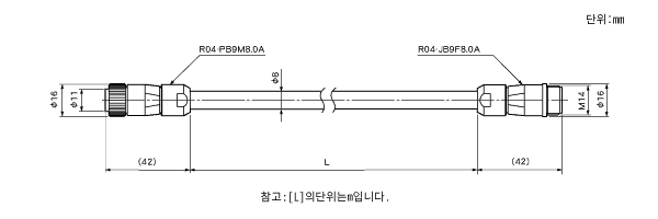 연장 센서 케이블 3P-S-0102/3P-RBT-0102/4P-S-0102/4P-RBT-0102/3S-RBT-0102