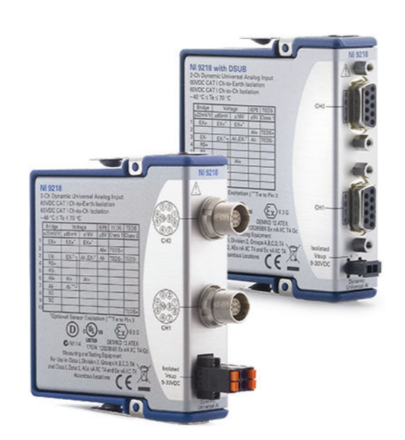 NI-9218 | IEPE with AC Coupling ICP 가속도계용 DAQ 2채널용