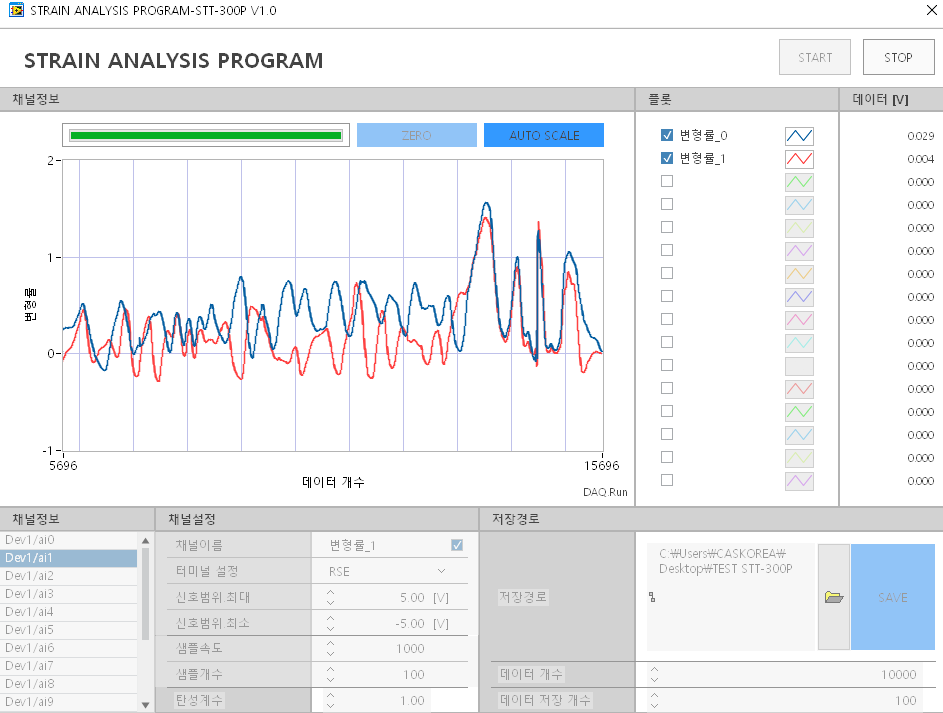 STT-300P 스트레인분석용 PROGRAM