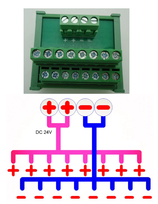 POW-8CH DC24V 1입력 8출력 DC 전원 분배기