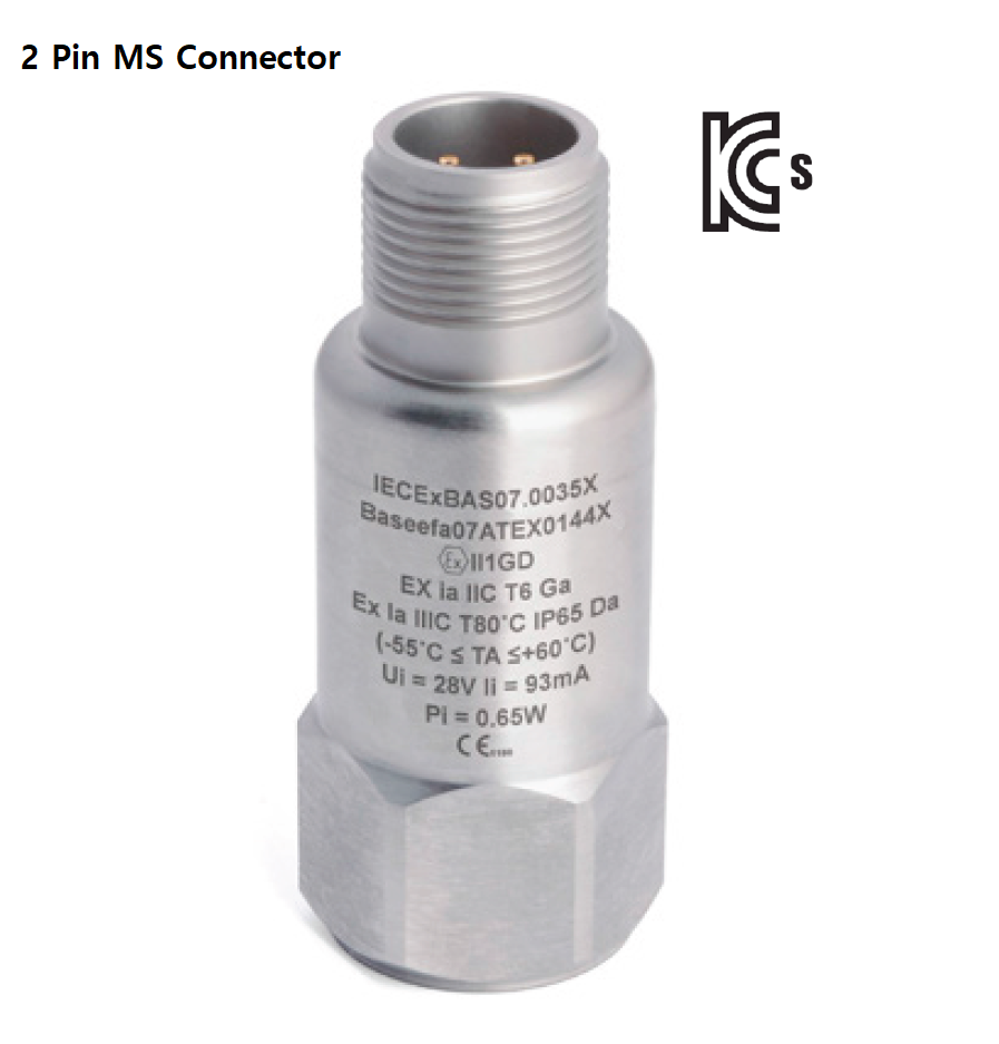 Hansford HS-100I | 본질안전방폭 산업용 ICP® 가속도계 (한국방폭인증있음)