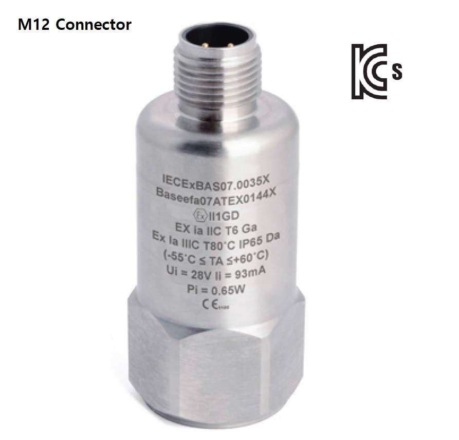 Hansford HS-100I | 본질안전방폭 산업용 ICP® 가속도계 (한국방폭인증있음)