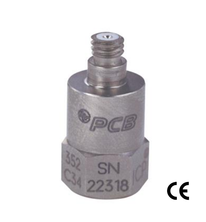 PCB 352C34 고감도 세라믹 전단 ICP® 가속, 100mV/g, 0.5Hz ~ 10kHz, 10-32 top conn