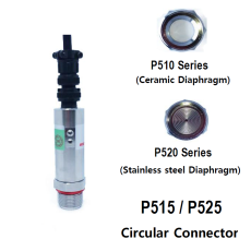 WISE P515, P525  Flush Diaphragm 압력센서 고점성 액체용(Circular Connector)