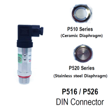 WISE P516, P526  Flush Diaphragm 압력센서 고점성 액체용(DIN Connector)